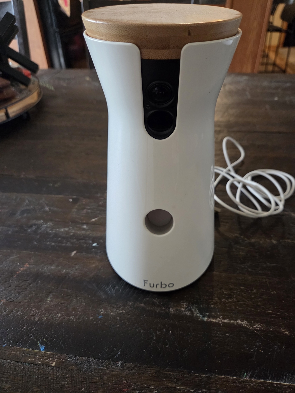 Furbo Dog Camera with Bamboo Lid - White